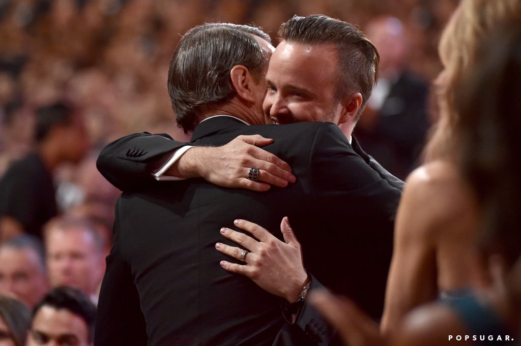 Bryan Cranston and Aaron Paul shared a sweet embrace.