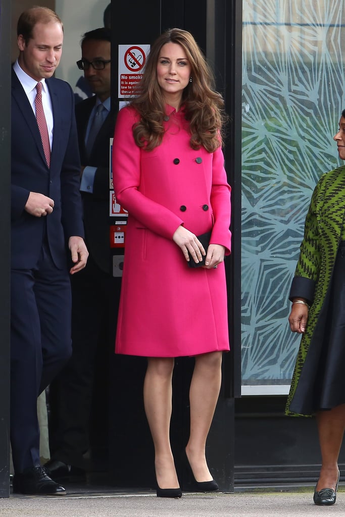 Kate Middleton Wearing Pink Mulberry Coat