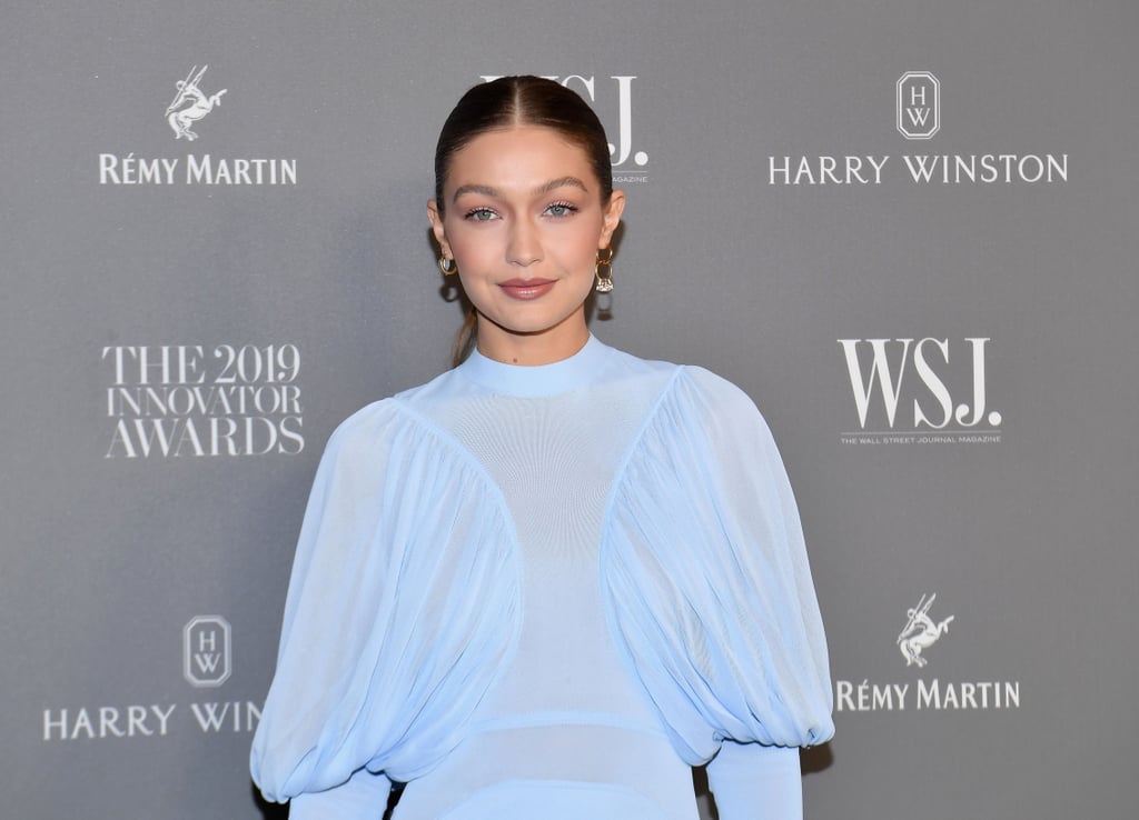 Gigi Hadid Wore a Blue Beaded Bag With Her Burberry Dress