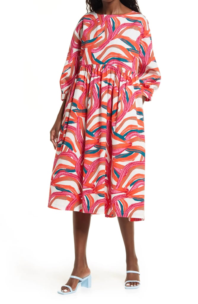 Cristina Martinez Rainbow Print Cotton Dress