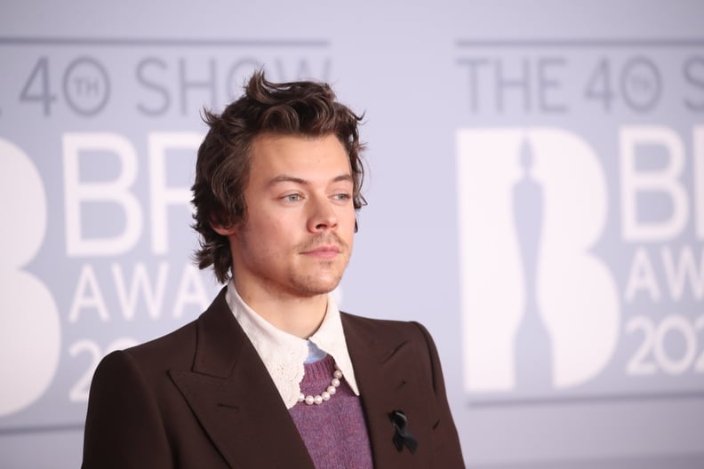 Harry Styles on the 2020 BRIT Awards Red Carpet