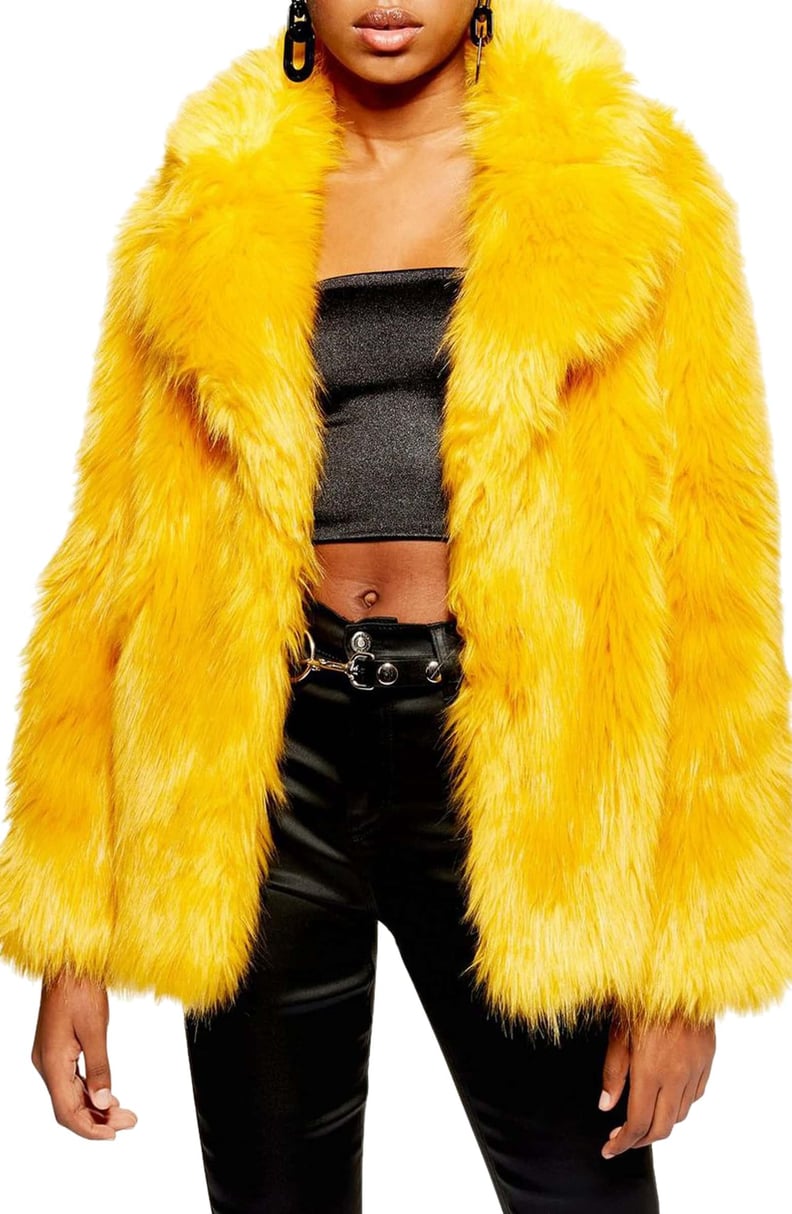 Topshop Camille Faux Fur Coat