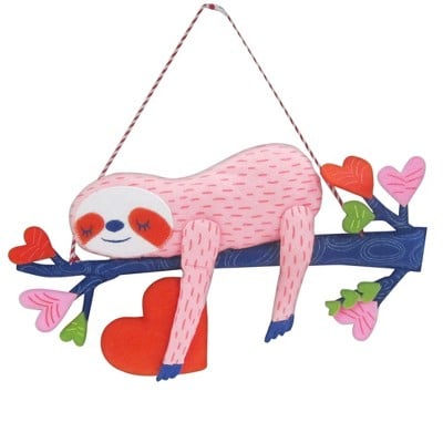 sloth valentine's day plush