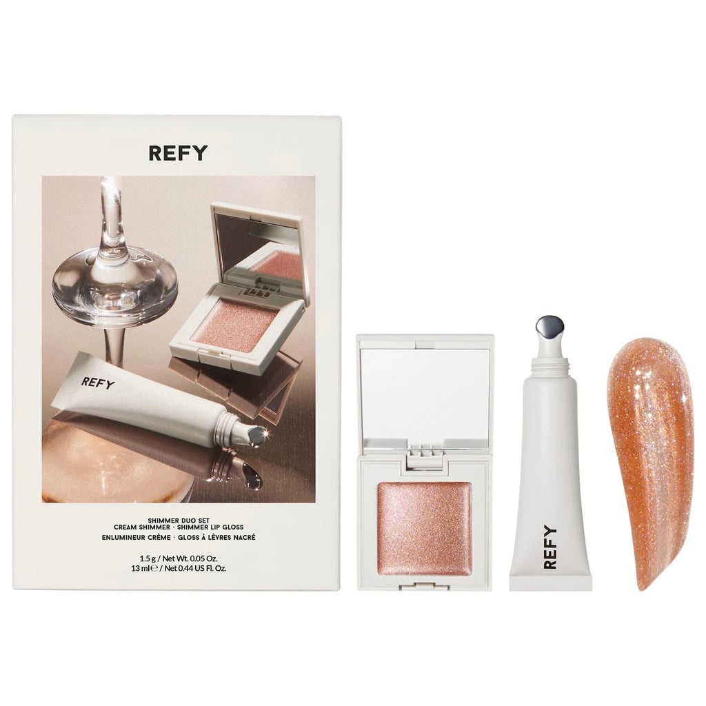 Refy Shimmer Lip Gloss & Cream Highlighter Duo Gift Set ($36)
"Refy is such a cool-girl brand, making it the perfect gift this holiday season. This set contains the brand's champagne-colored cream highlighter and lip gloss in miniature sizes that are easy to slip into any party bag."  — Jessica Harrington, section lead, beauty