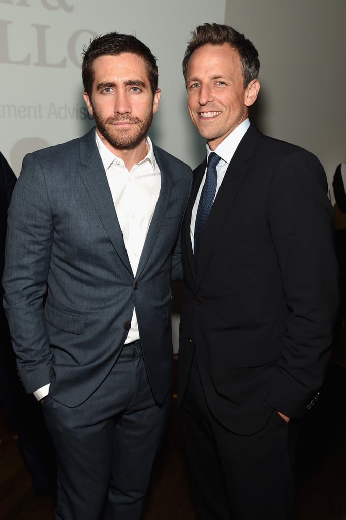 Jake Gyllenhaal and Seth Meyers attended the Headstrong Project's Words of War benefit in NYC on Wednesday.