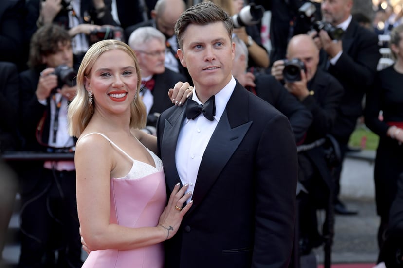 CANNES, FRANCE - MAY 23: Scarlett Johansson and Colin Jost attend the 