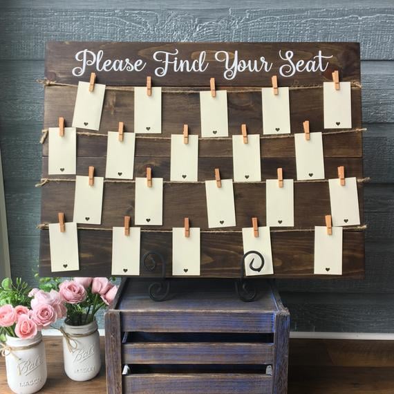 Wooden Guest Seating Chart Frame