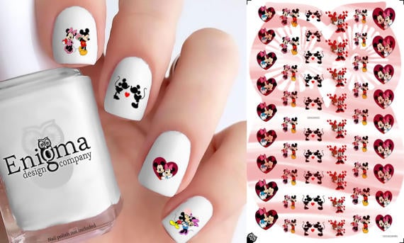 Mickey & Minnie Love Nail Decals (Set of 78)