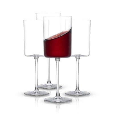 JoyJolt Claire Crystal Red Wine Glasses Set of 4