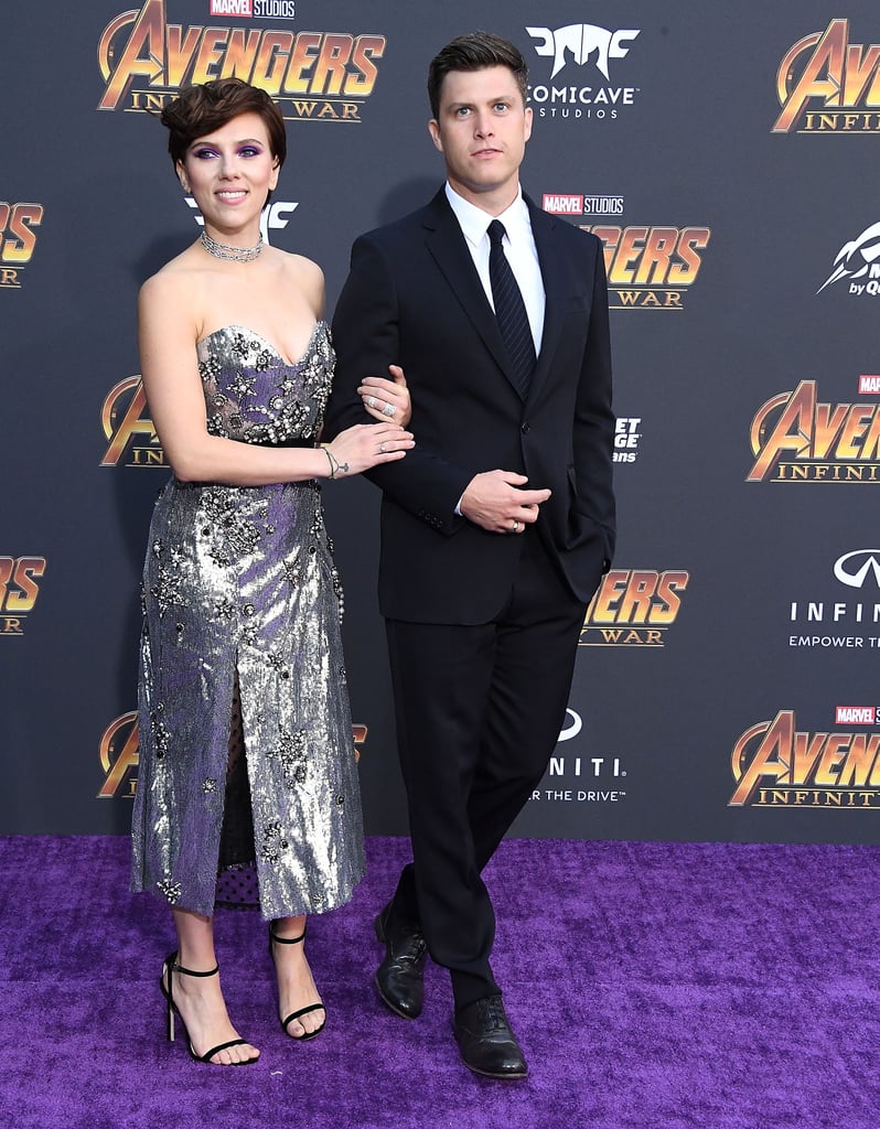 Scarlett Johansson and Colin Jost at Avengers Premiere 2018