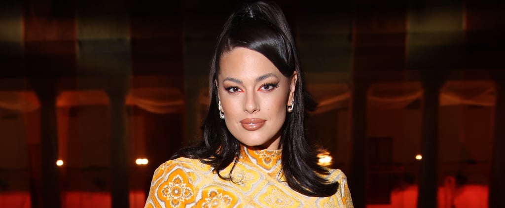 Ashley Graham Wears an Orange Miniskirt and Fur Coat at Etro