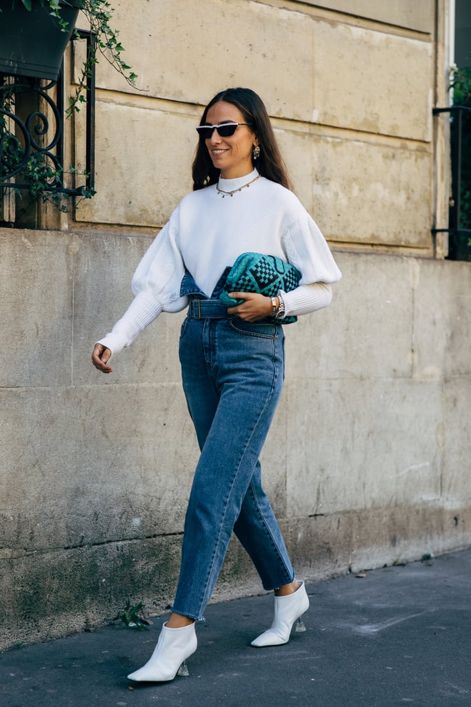 Add Dimension to Your Look When You Work Your High-Waist Denim With Bishop Sleeves