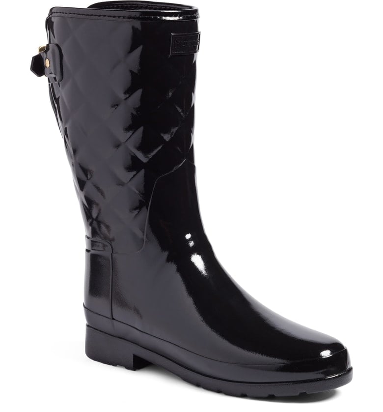Hunter Refined High Gloss Quilted Short Waterproof Rain Boot 15