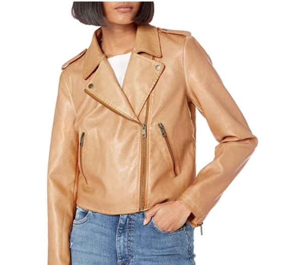 The Drop Carmen Faux Leather Moto Jacket