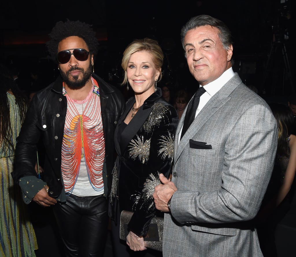 Pictured: Jane Fonda, Lenny Kravitz, and Sylvester Stallone