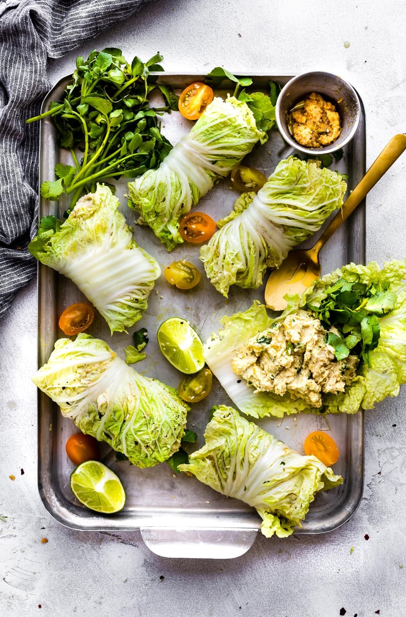 Miso Mango Chicken Salad Cabbage Wraps