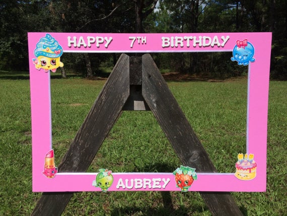 Custom Shopkins photo booth frame