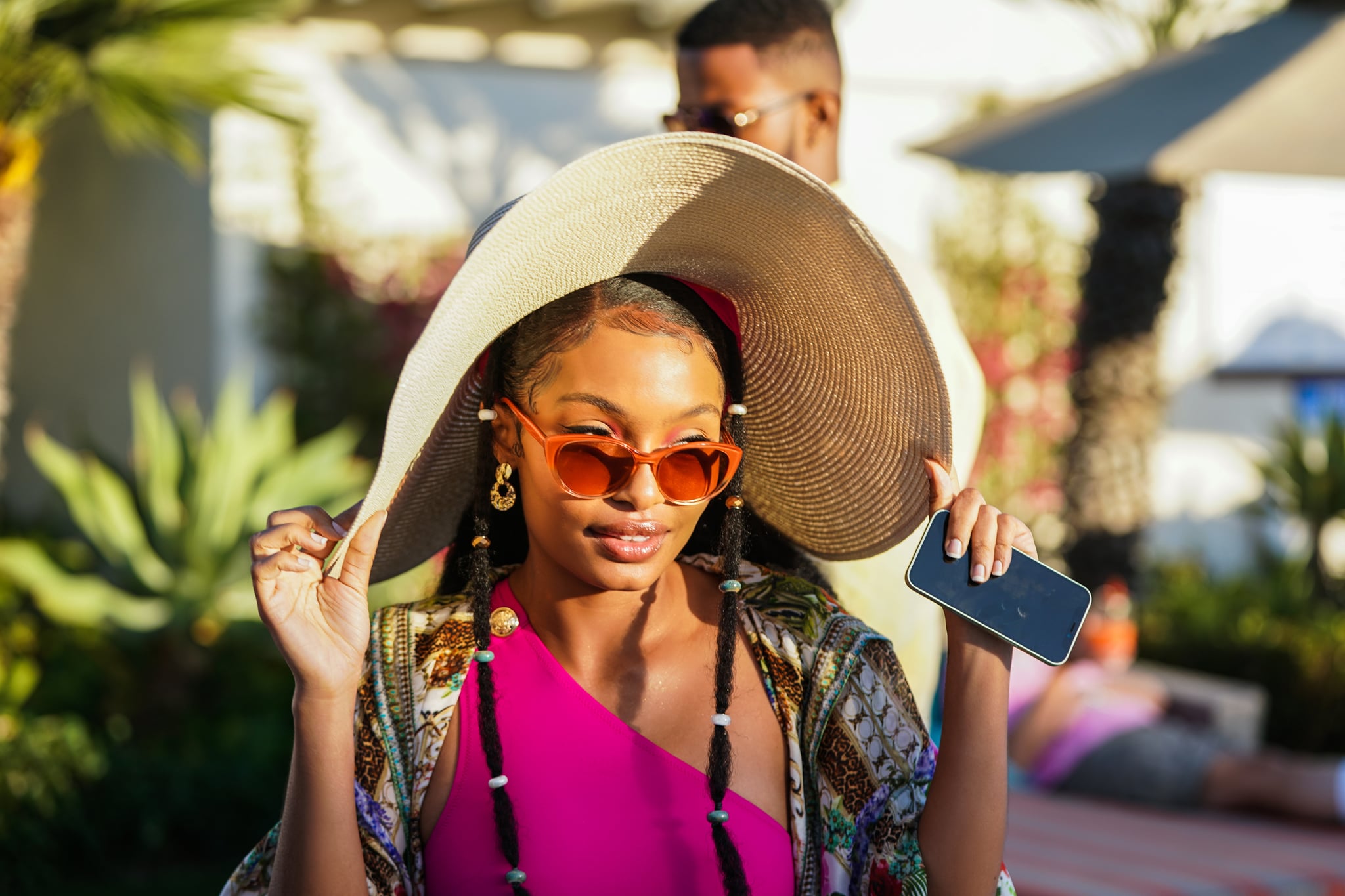 Yara Shahidi's Pink Cutout Swimsuit as 