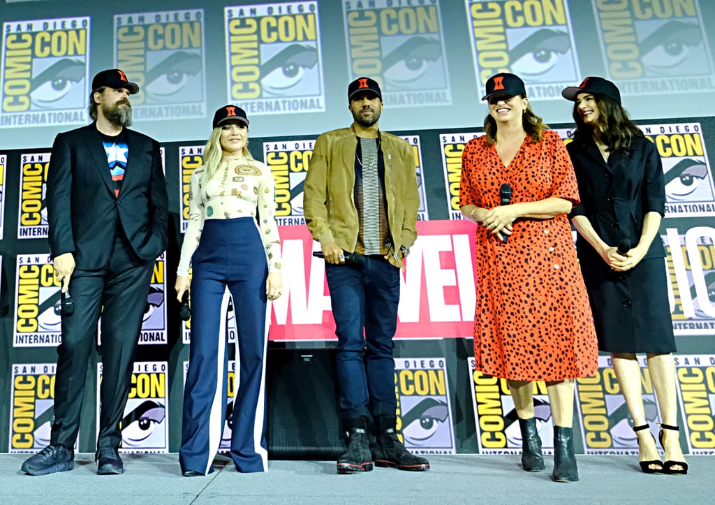 Pictured: David Harbour, Florence Pugh, O-T Fagbenle, Cate Shortland, and Rachel Weisz at San Diego Comic-Con.