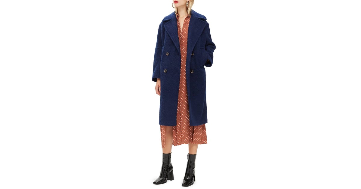 Bouclé button front coat topshop shop