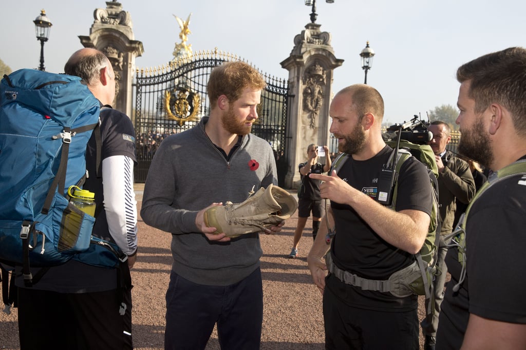 Prince Harry Meets Veterans From the Walk of Britain