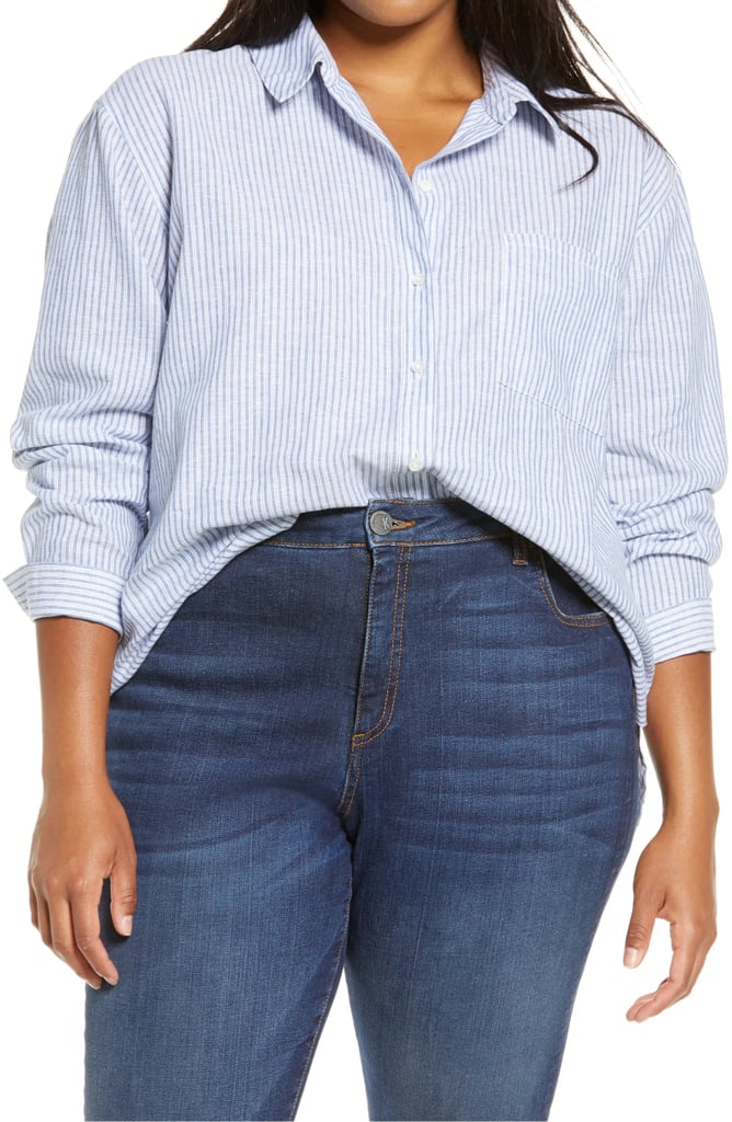 Treasure & Bond Stripe Linen Blend Shirt