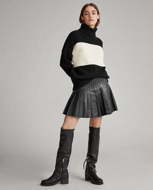 Ralph Lauren x Friends Pleated Lambskin Miniskirt