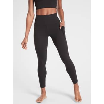 ATHLETA Ultimate Stash Pocket Textured 7/8 Tight, Static Black and