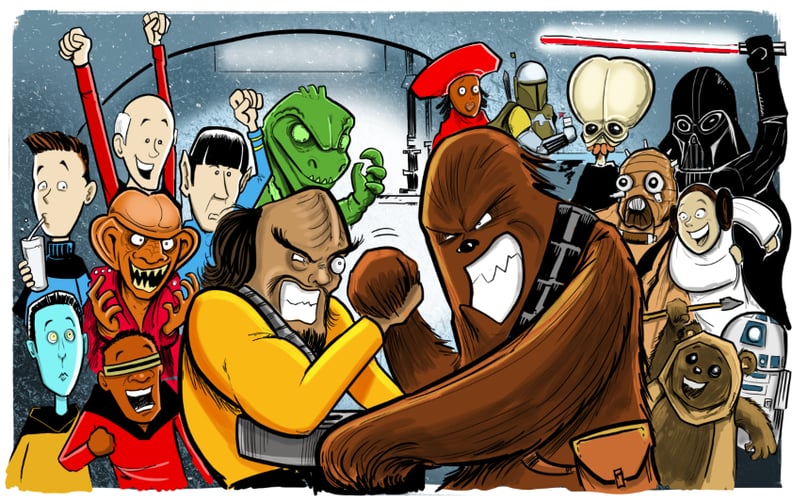 "Worf vs. Chewbacca," Len Peralta