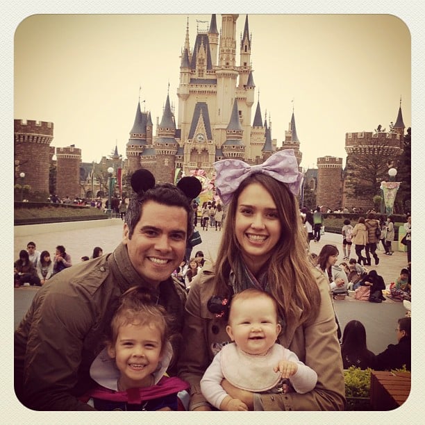 Jessica Alba and Cash Warren's family was all smiles at Tokyo Disneyland in April 2012.
