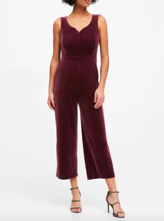 Velvet Scoop-Neck Jumpsuit