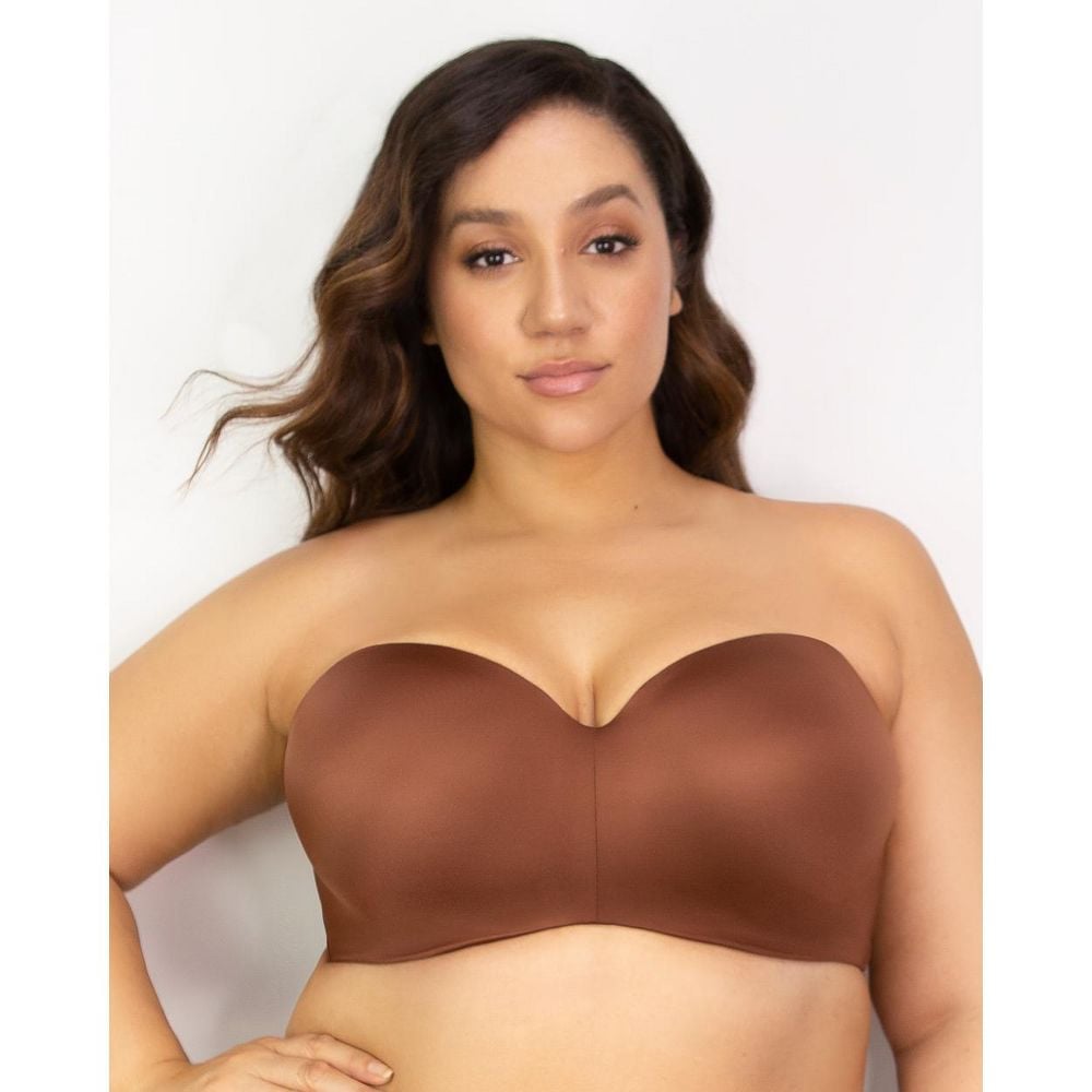Last Minute Inner Dress Comfortable Trainer Top Up Bra Pads Stick Cropped  Top Support Ribbed Tops Women Strapless Bra Brown : : Fashion