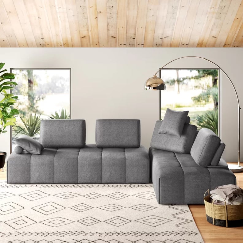 A Statement Sofa: AllModern Gracelyn 124" Reversible Modular Seating Component Sectional