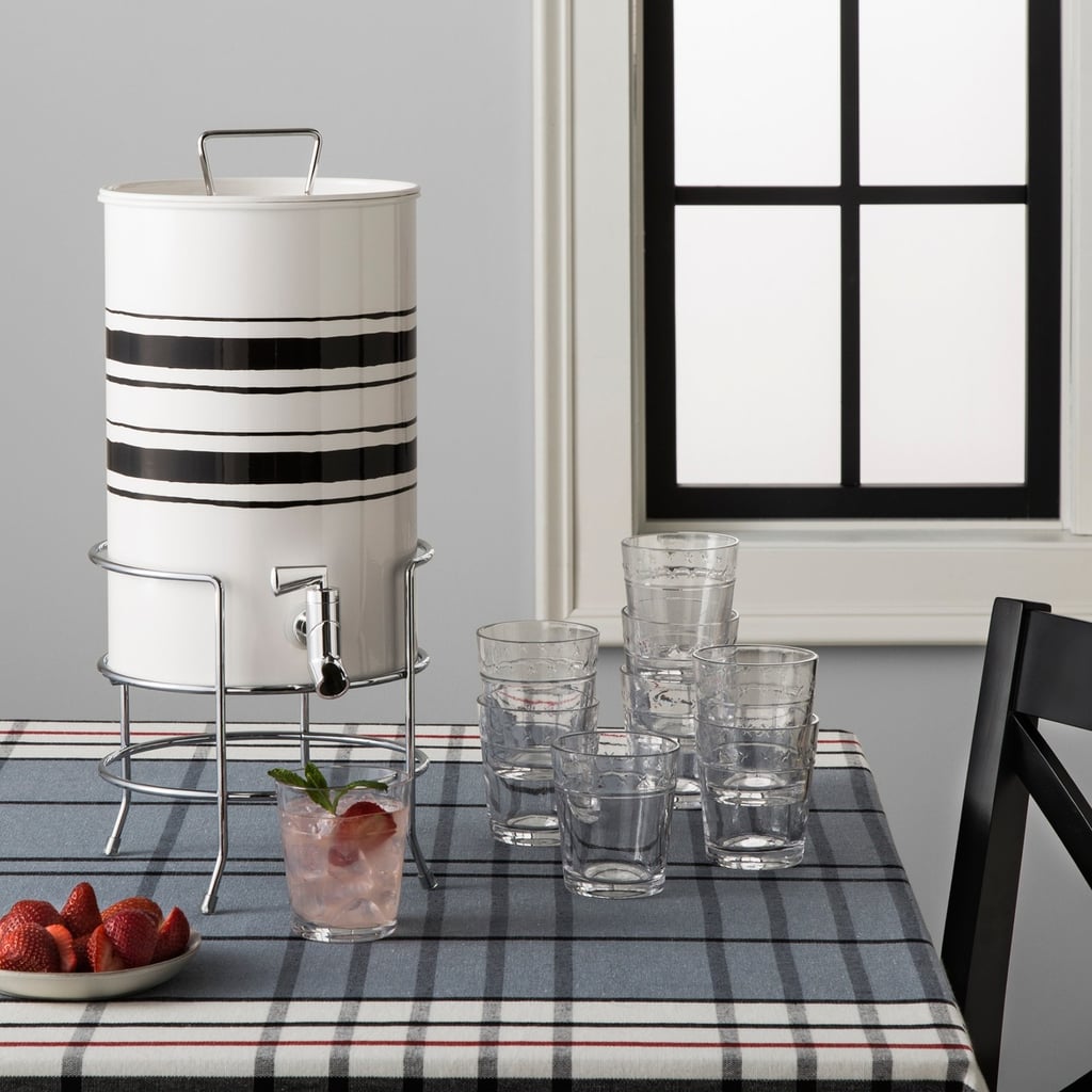 Stay hydrated by filling this Steel Beverage Dispenser and Wire Stand ($35) with ice and your drink of choice.