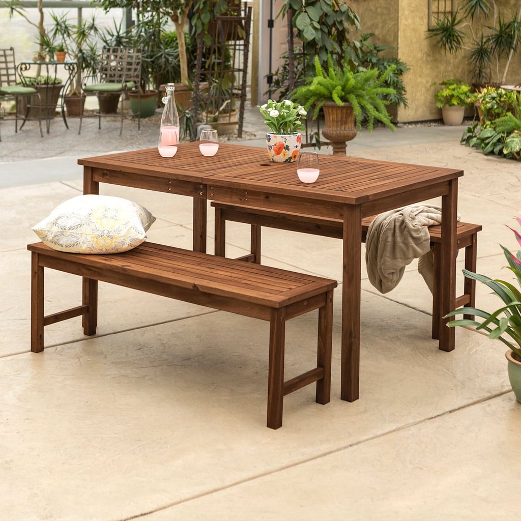 Acacia Wood 3-Piece Patio Dining Set