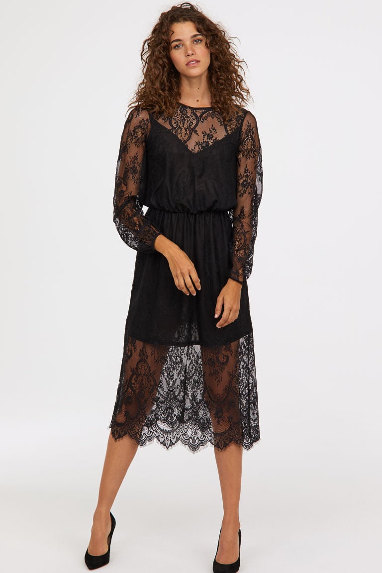 H&M Calf-Length Lace Dress