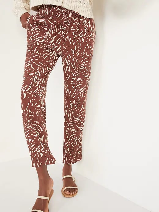 Old Navy High-Waisted Printed Linen-Blend Pants