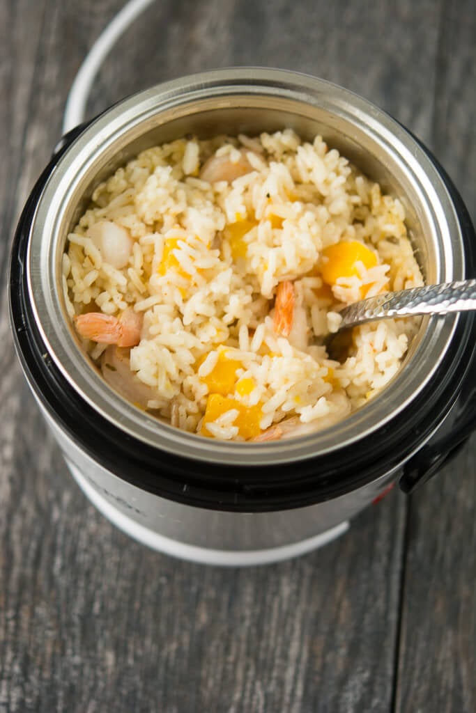 Slow-Cooker Coconut Rice and Mango Shrimp