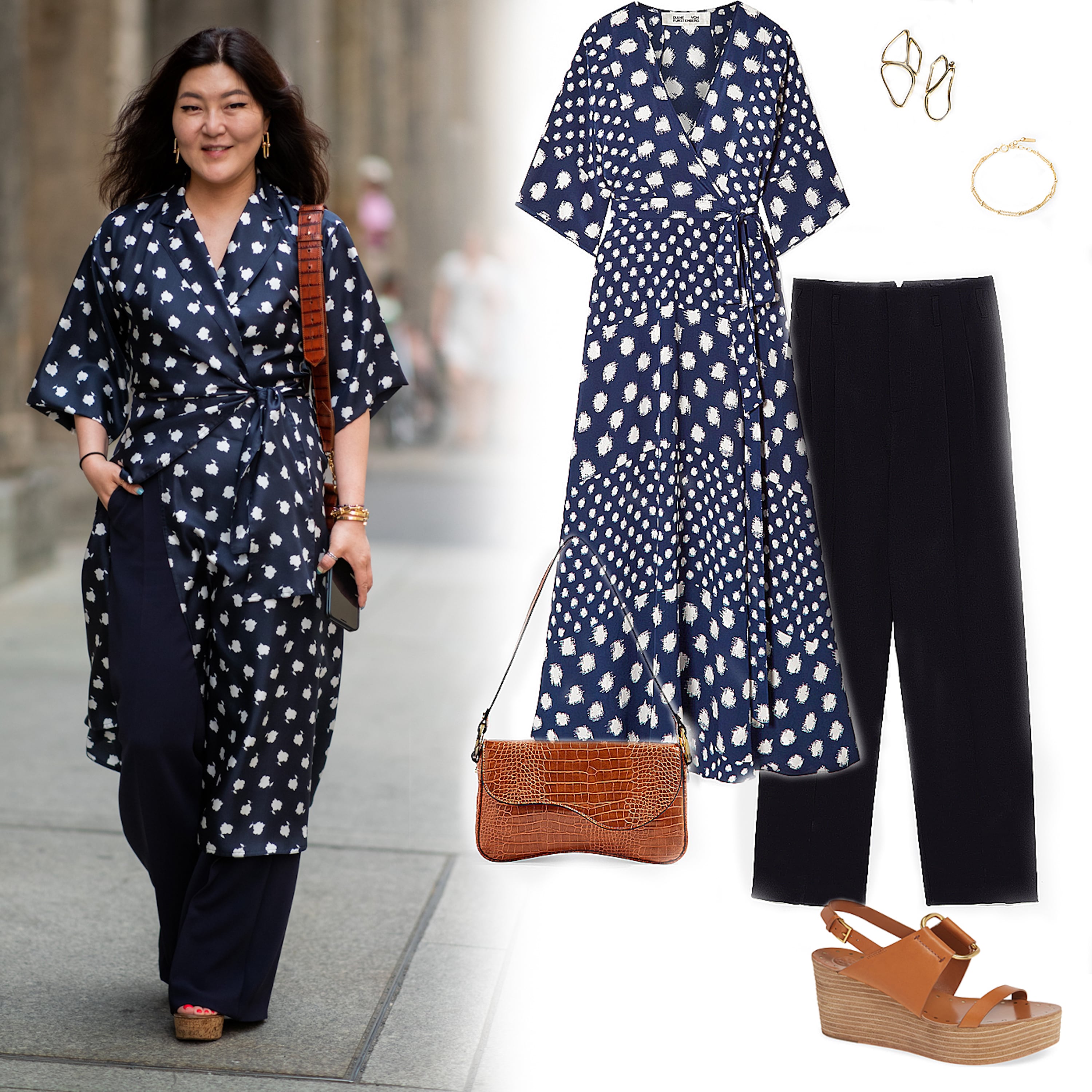 How to Wear a Wrap Dress Over Pants PS Fashion