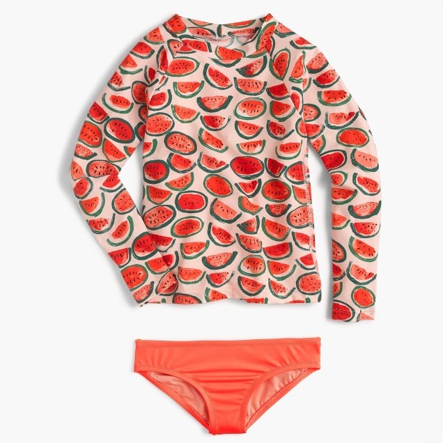 J.Crew Rash Guard Bikini Set in Watermelon Print