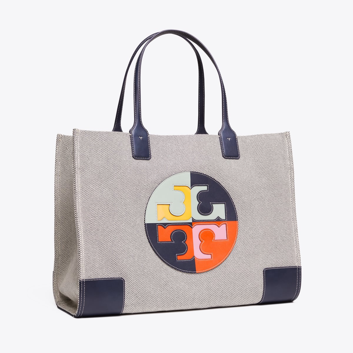 Tory Burch Ella Color-Block Tote | Selena Gomez's Sporty Airport Look Is  All We Want to Wear — Especially Those White Sneakers | POPSUGAR Fashion  Photo 19