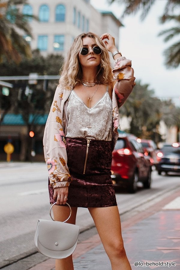 Forever 21 Crushed Velvet Skirt