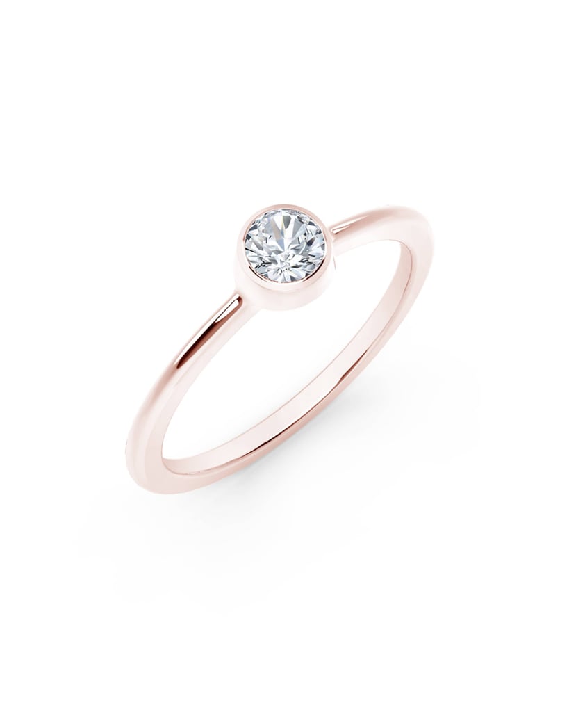 Forevermark 18k Rose Gold Diamond Bezel Solitaire Engagement Ring ($910)