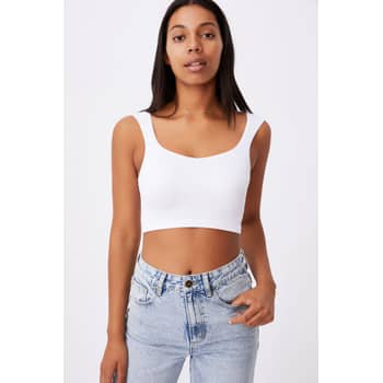 Cotton:On seamless button crop top bra in gray