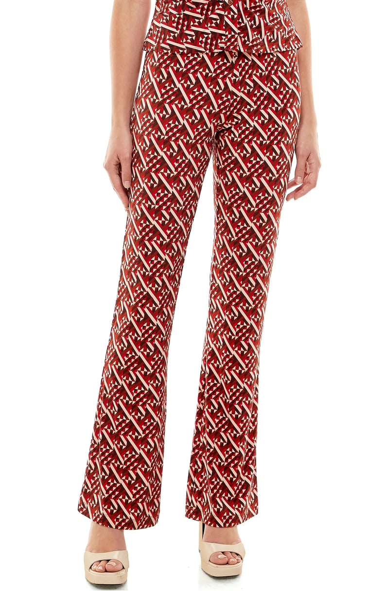 Patterned Pants: Wayf Decker Flare Leg Pants