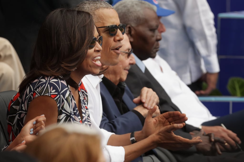 Obama Family at a Baseball Game in Cuba March 2016