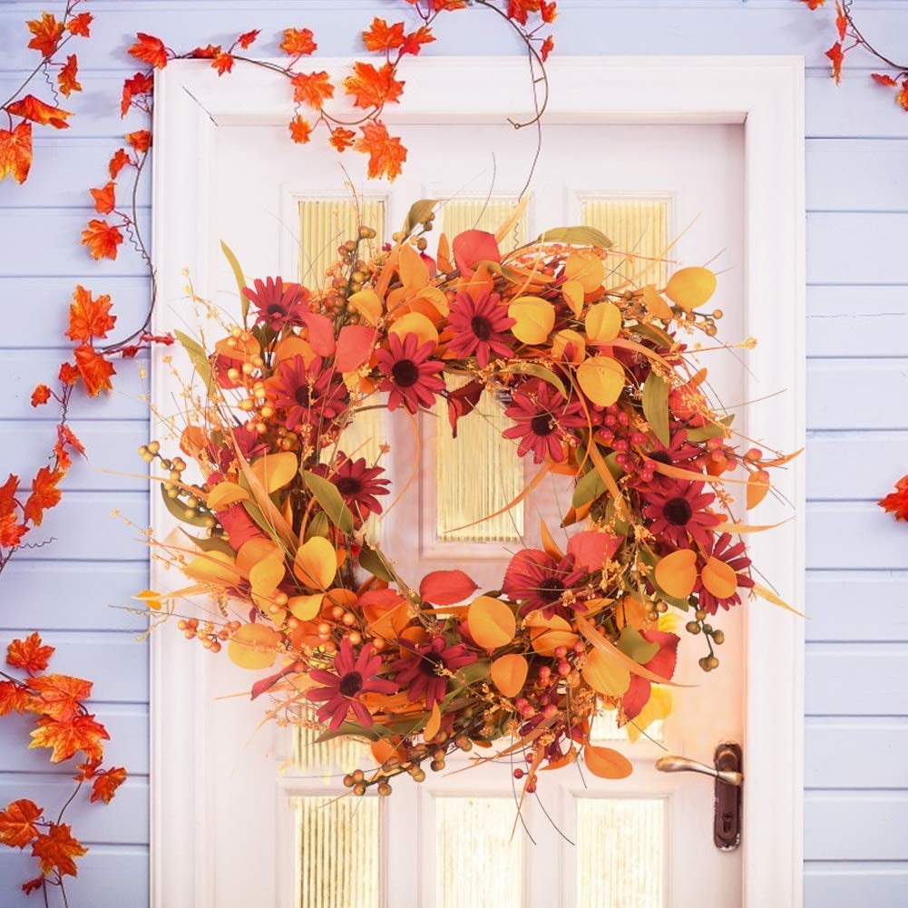 AOLIGE 24" Front Door Wreath