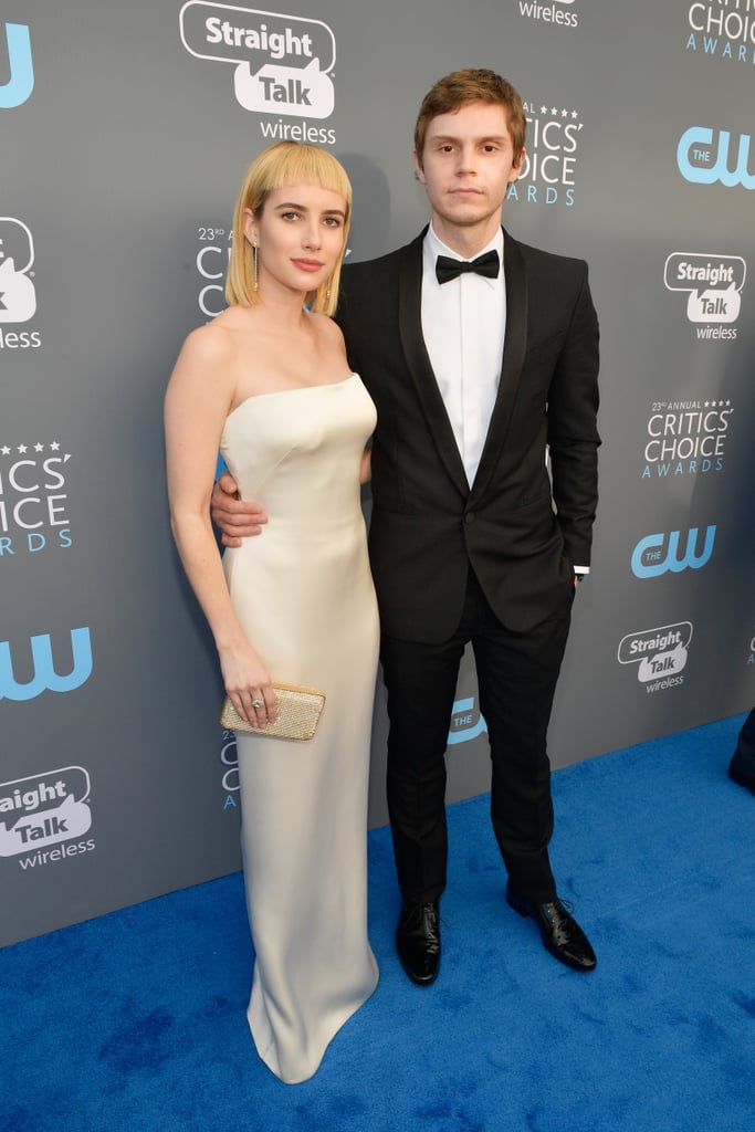 Evan Peters and Emma Roberts at 2018 Critics' Choice Awards