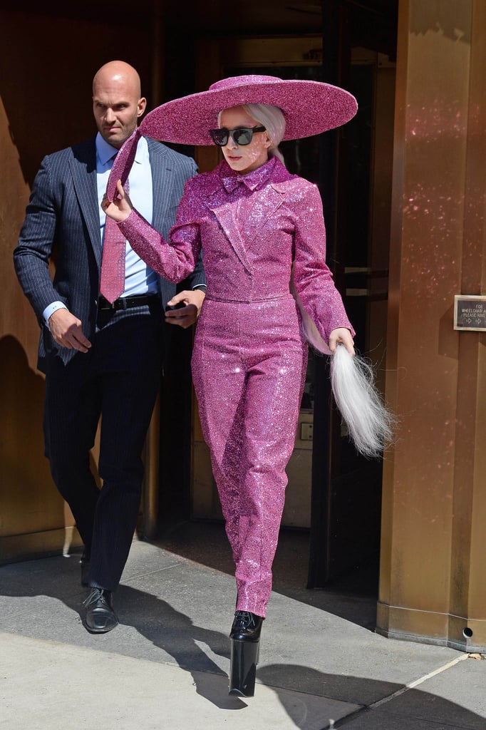 On Monday, Lady Gaga wore a pink ensemble during a day out in NYC.