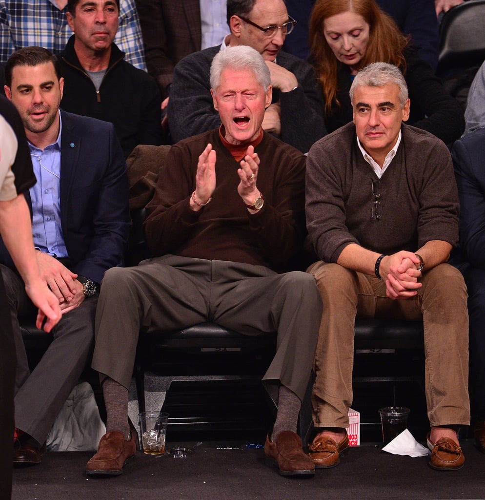 Former President Bill Clinton got in the zone during a Oklahoma City Thunder vs. Brooklyn Nets game in January.